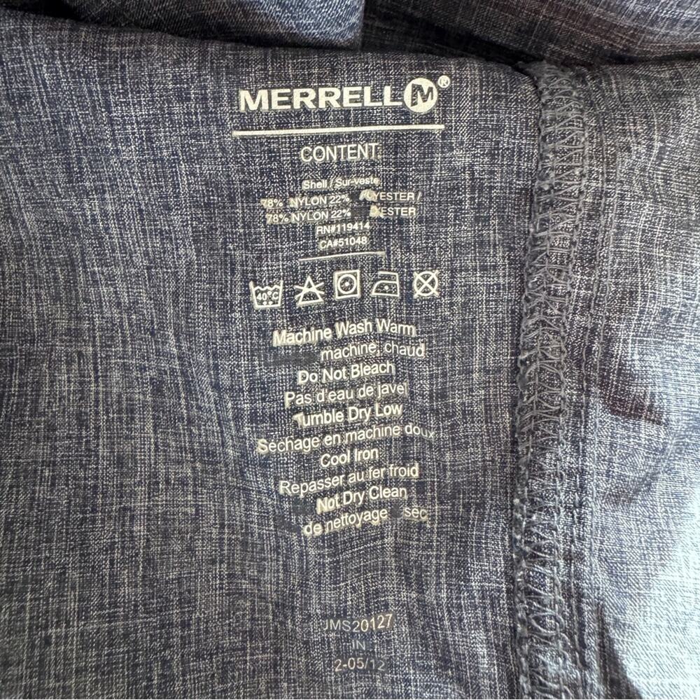 Merrell Men’s Dark Blue/Gray Casual Button-Down Shirt Outdoors Hiking Size M - Picture 9 of 9